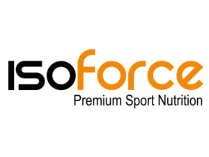 Das Logo von  isoforce. Subline: "Premium Sport Nutrition"